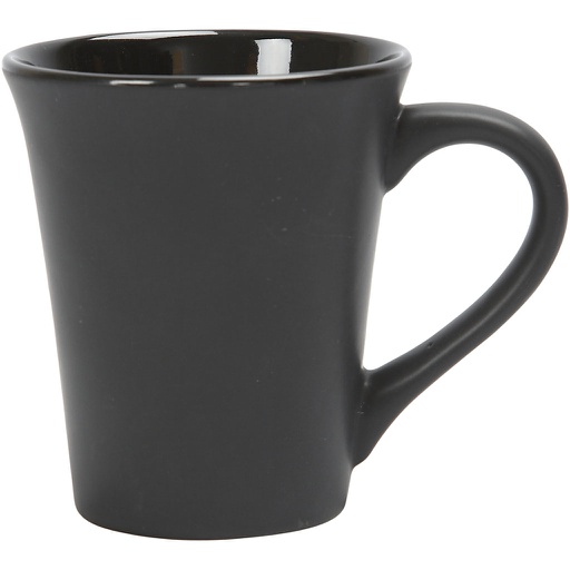 [CR55609] Mok, H: 10 cm, d 5,9-8,7 cm, 300 ml, ca. 300 ml, zwart, 12 stuk/ 1 doos