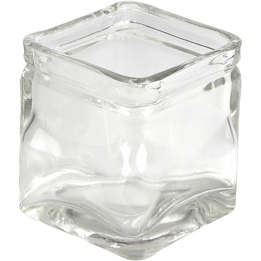 [CR55812] Vierkant glas, H: 5,5 cm, afm 5,5x5,5 cm, 12 stuk/ 1 doos