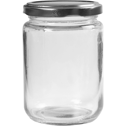 [CR55911] Glazen pot, H: 11 cm, d 7,5 cm, 370 ml, transparant, 6 stuk/ 1 doos