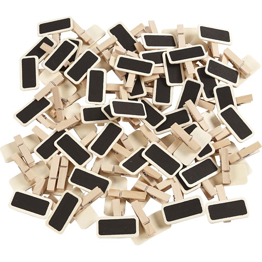 [CR56216] Schoolbord met wasknijpers, afm 4x2 cm, 100 stuk/ 1 doos