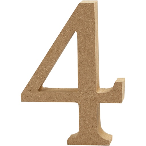 [CR56#342] Cijfer, 4, H: 13 cm, dikte 2 cm, 1 stuk