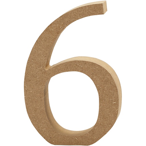[CR56#344] Cijfer, 6, H: 13 cm, dikte 2 cm, 1 stuk