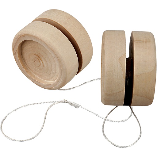 [CR564930] Jo-jo om te decoreren, H: 3 cm, D: 5,0 cm - Populierenhout
