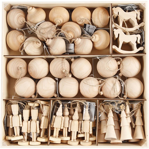 [CR56511] Kerstdecoratie, H: 5,5-9 cm, 72 stuk/ 1 doos
