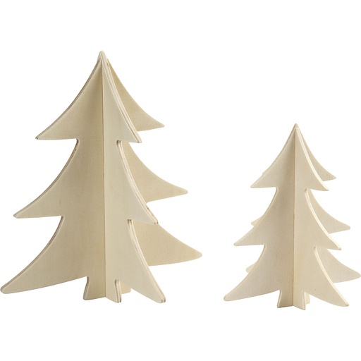 [CR56712] Kerstbomen, H: 13+18 cm, 2 stuks