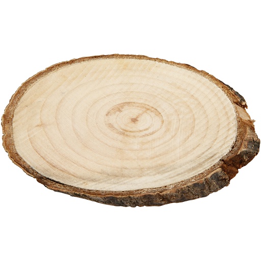 [CR568011] Houten schijf met bast, afm 9,5x6 cm, dikte 6 mm, 12 stuk/ 1 doos