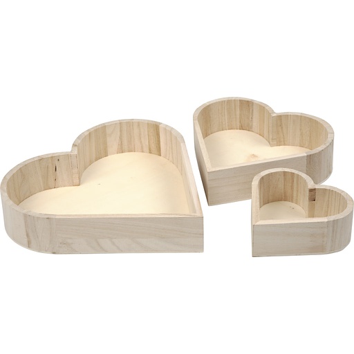 [CR57452] Plats en forme de coeur, H: 13-25 cm, prof. 5-5,2 cm, 3 pièce/ 1 Pq.