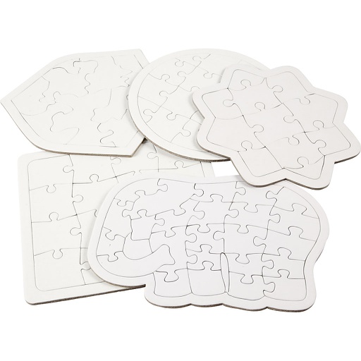 [CR57476] Puzzle, dim. 17-21 cm, blanc, 10 pièces