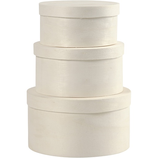 [CR575180] Boîtes copeau rondes, H: 5,4+6,5+7,3 cm, d: 10+11+13 cm, 3 pièce/ 1 set