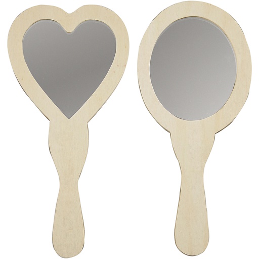 [CR577160] Miroirs à main, dim. 23-24 cm, 2 pièces/ 1 Pq.