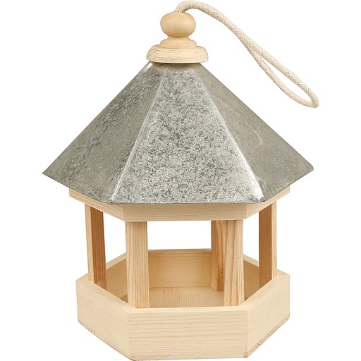 [CR577300] Vogelvoederhuis met zinken dak, afm 22x18x16,5 cm, 1 stuk