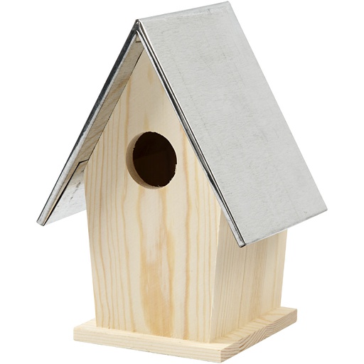 [CR577310] Vogelhuis met zinken dak, afm 13,5x11x19 cm, gatgrootte 32 mm, 1 stuk