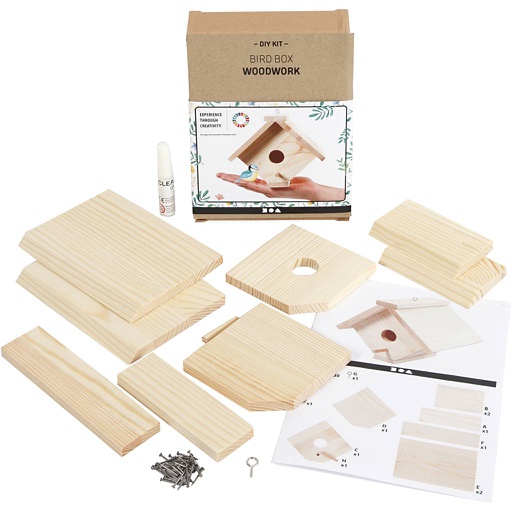 [CR57967] Vogelhuisje, H: 13 cm, D: 14,5 cm, B: 16 cm, 1 stuk