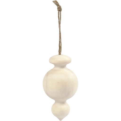 [CR58057] Kerstbal met ophangkoord (langwerpig) - 7,5 cm
