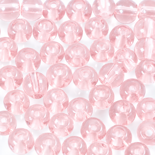 [CR60992] Glas Kralen, d 4 mm, gatgrootte 1 mm, lichtroze, 45 stuk/ 1 doos