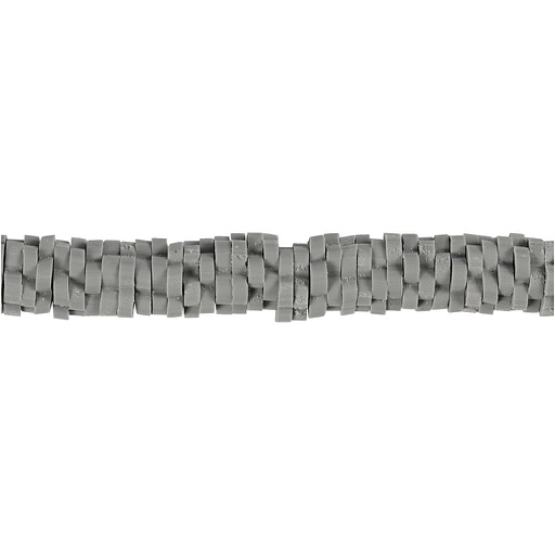 [CR61002] Perles en terre cuite, d 5-6 mm, diamètre intérieur 2 mm, gris, 145 pièce/ 1 Pq.