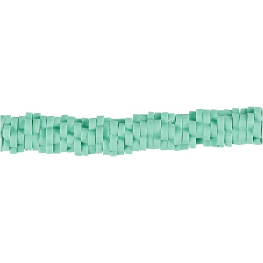 [CR61011] Perles en terre cuite, d 5-6 mm, diamètre intérieur 2 mm, vert, 145 pièce/ 1 Pq.
