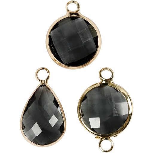 [CR6102#1] Pendentif pour bijoux, H: 15-20 mm, diamètre intérieur 2 mm, gris, 1 Pq.