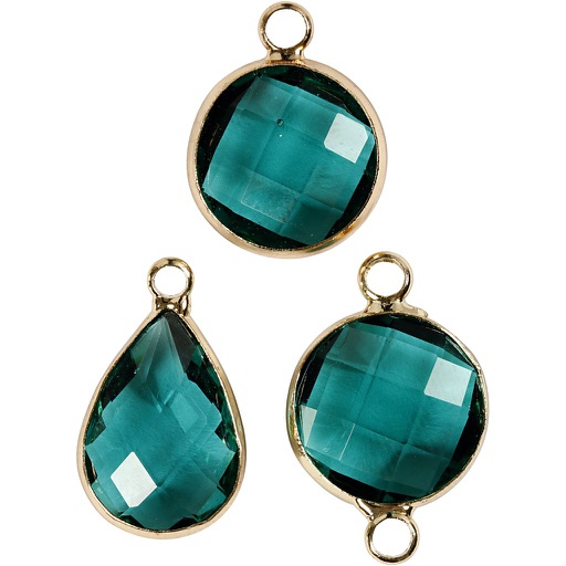 [CR6102#3] Pendentif pour bijoux, H : 15-20 mm, diamètre intérieur 2 mm, vert, 6 pièces/ 1 Pq.