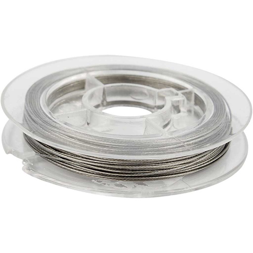 [CR61520] Fil à Perles, ép. 0,38 mm, argent, 10 m/ 1 rouleau