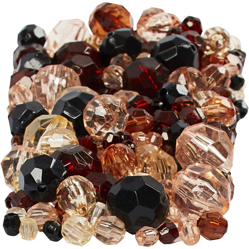[CR6188#0] Facet kralen, afm 4-12 mm, gatgrootte 1-2,5 mm, ca. 860 stuk, goud, 250 gr/ 1 doos