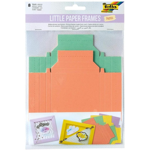 [FOL61602] Lijstjes in karton PASTEL, Assortiment van, 4 kleuren - 2 maten, 8 stuks