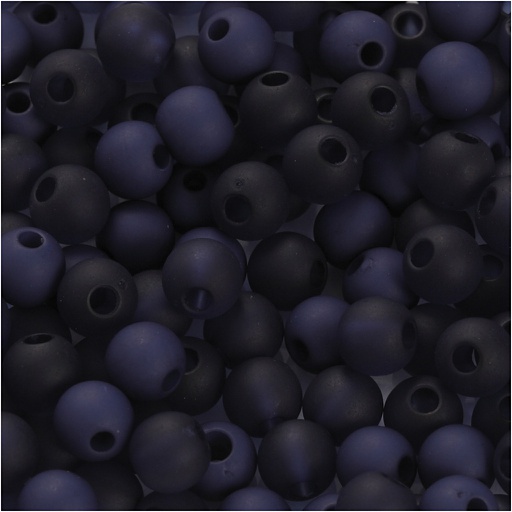 [CR695#93] Plastic Kralen 6 mm, gatgrootte 2 mm - 40 gr, Blauw