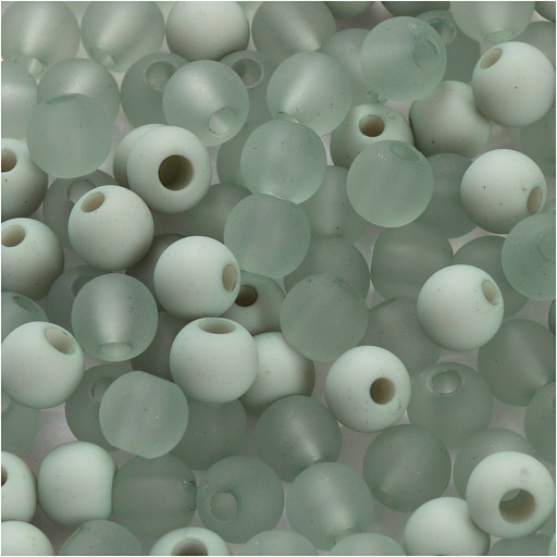 [CR695#94] Plastic Kralen 6 mm, gatgrootte 2 mm - 40 gr, Lichtgroen