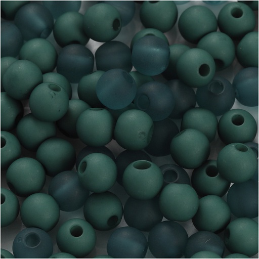 [CR695#95] Perles en plastique, d 6 mm, diamètre intérieur 2 mm, ca. 150 pièce, vert bouteille, 40 gr/ 1 Pq.