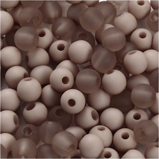 [CR695#96] Plastic Kralen 6 mm, gatgrootte 2 mm - 40 gr, Lichtgrijs