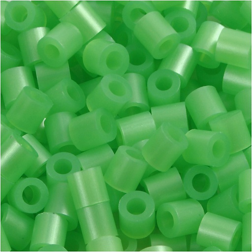 [CR751221] Strijkkralen, afm 5x5 mm, gatgrootte 2,5 mm, medium, groen parelmoer (32240), 6000 stuk/ 1 doos