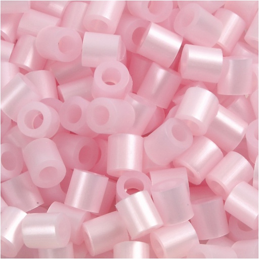 [CR751261] Strijkkralen, afm 5x5 mm, gatgrootte 2,5 mm, medium, roze parelmoer (32259), 6000 stuk/ 1 doos