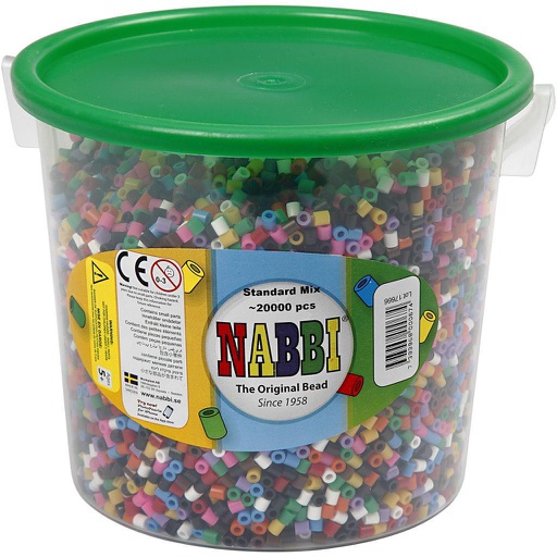 [CR75220] Strijkkralen standaardkleuren, afm 5x5 mm, gatgrootte 2,5 mm, medium, 20000 ass / 1 emmer