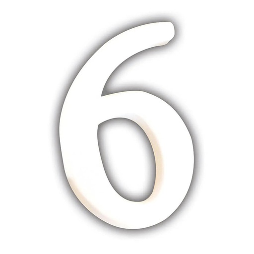 [DE-ABC#346] Décopatch Alfabet klein Cijfer 12cm 6 - Wit