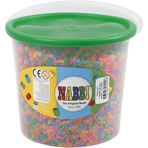 [CR75250] Strijkkralen, neon kleuren, afm 5x5 mm, gatgrootte 2,5 mm, medium, 20000 div/ 1 emmer