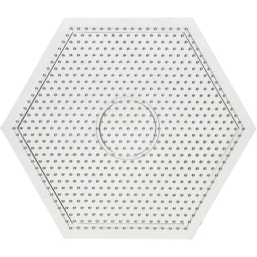 [CR75590] Plaque à picots, grand hexagone, dim. 15x15 cm, medium, 10 pièces/ 1 Pq.