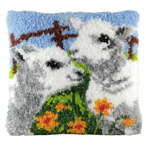 [PA4040#328] Knoopkussens 40x40cm, Lammetjes