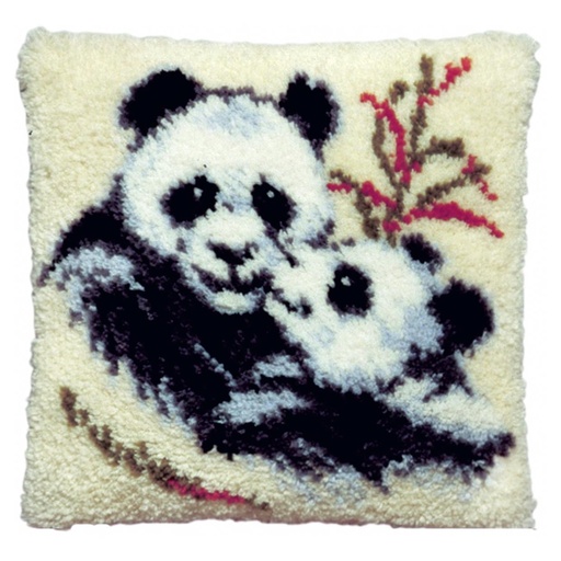 [PA4040#075] Knoopkussens 40x40cm, Panda's