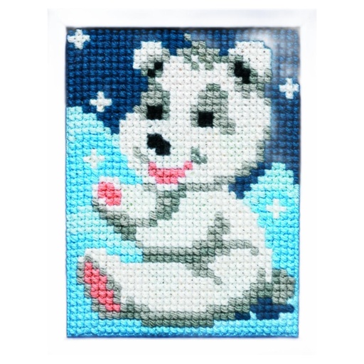 [PA0027#025] Pako voorgedrukt kruissteekpakket, Kindertekeningen 18x24cm