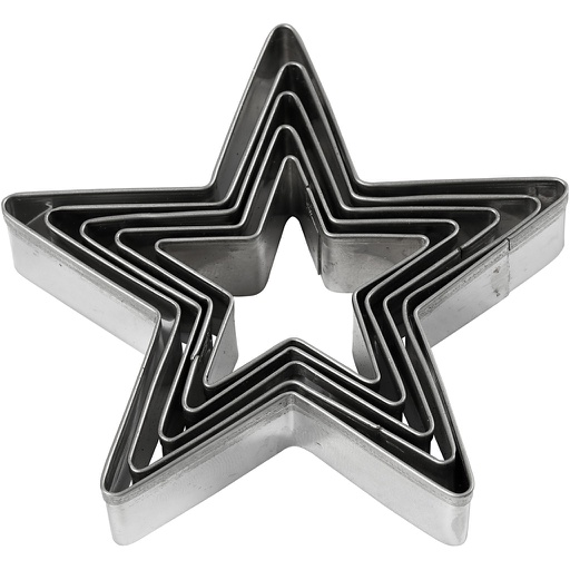 [CR782881] Emporte-pièces, étoile, dim. 8 cm, 5 pièces/ 1 Pq.