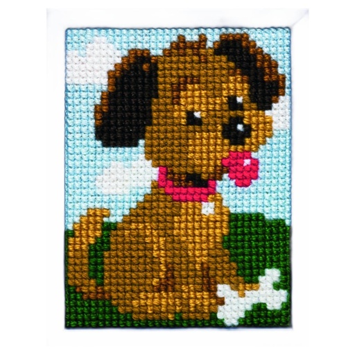 [PA0027#024] Pako voorgedrukt kruissteekpakket, Kindertekeningen 18x24cm