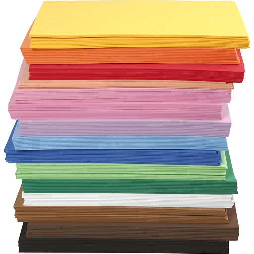 [CR79058] EVA Foam vellen A4, 2 mm - 15x10 vellen kleurassortiment