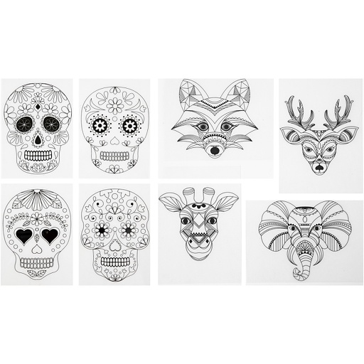 [CR79069] Feuilles de plastique thermorétractable avec motifs, 10,5x14,5 cm, 36 feuilles