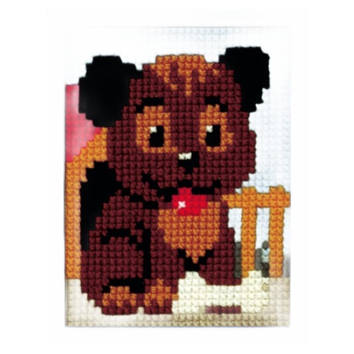 [PA0027#050] Pako voorgedrukt kruissteekpakket, Kindertekeningen 18x24cm