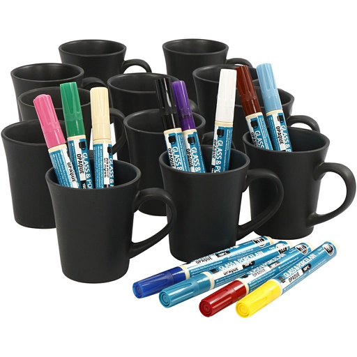 [CR97382] Kit DIY Groupe Décoration de Tasses, ass. de couleurs, 36 pièce, 1 set