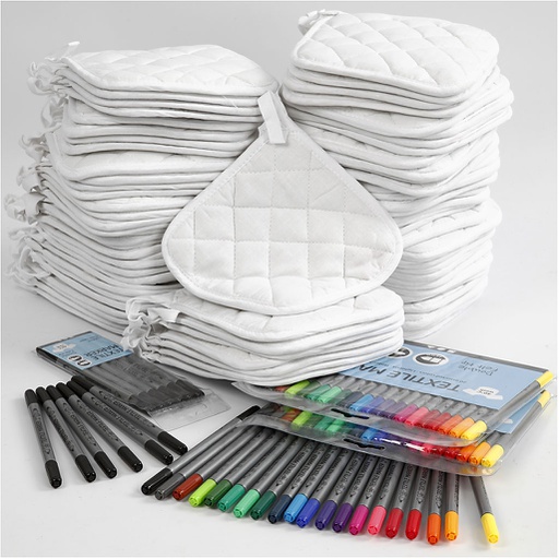 [CR97419] Kit DIY Groupe Cache-pots avec feutres, noir, blanc, 1 set
