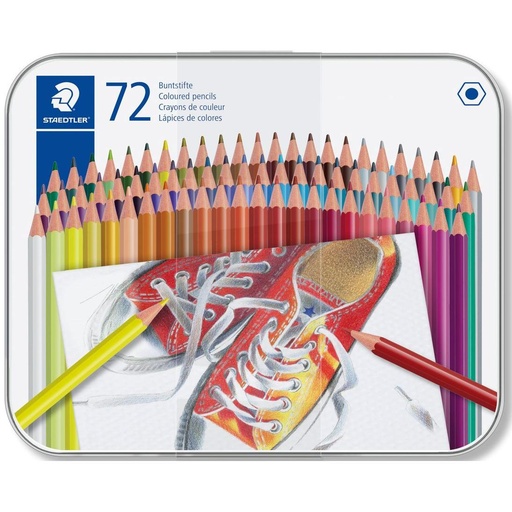 [S175M72] Staedtler kleurpotloden Noris, metalen etui 72st, Kleurassortiment