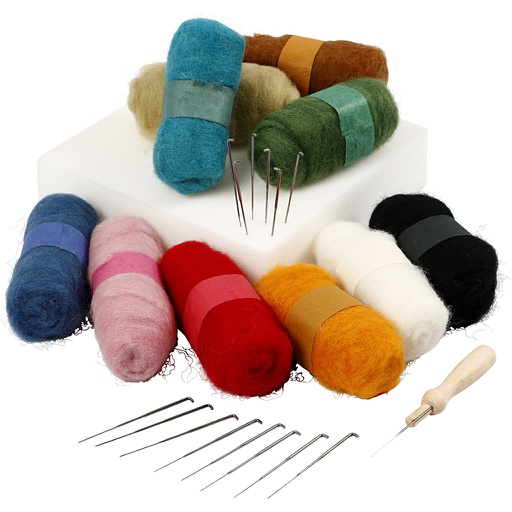 [CR99967] Feutrage à l'aiguille - kit de démarrage, couleurs assorties, 1 set