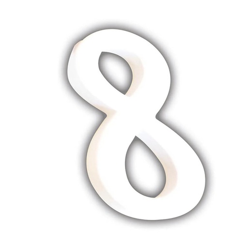 [DE-ABC#348] Décopatch Alfabet klein Cijfer 12cm 8 - Wit