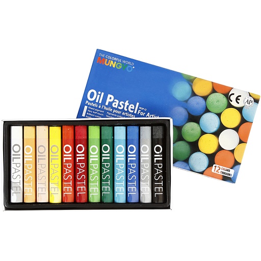 [CR38142] Mungyo Oliepastel, dikte 11 mm, 12 stuks - Kleurassortiment